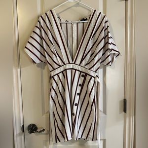 Vacation style striped mini dress